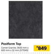 Postform Top Comet Granite 3600mm x 600mm x 32mm