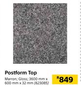 Postform Top Marron Gloss 3600mm x 600mm x 32mm