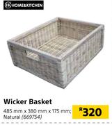 Home & Kitchen Wicker Basket Natural 485mm x 380mm x 175mm
