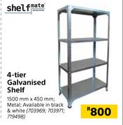 Shelfmate 4 Tier Galvanised Shelf-1500mm x 450mm