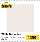 Builders White Melamine-16mm x 2750mm x 1830mm