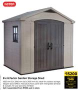 Keter 8 x 6 Factor Garden Storage Shed-1820mm(l) x 2566mm(w) x 2430mm(h)