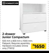 Home & Kitchen 2 Drawer Junior Compactum 500mm x 800mm x 1000mm