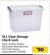 13Ltr Clear Storage Clip & Lock