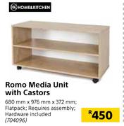 Romo Media Unit With Castors-680mm x 976mm x 372mm