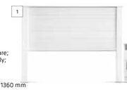 Home & Kitchen White Bedroom Collection Headboard-1800mm x 40mm x 1360mm