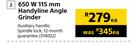 Ryobi 650W 115mm Handyline Angle Grinder-Each