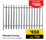 Palisade Fencing-1.8m x 3m x 2mm