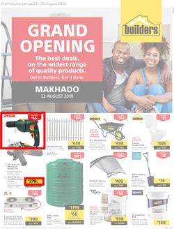 Builders Makhado : Grand Opening (23 Aug - 26 Aug 2018), page 1