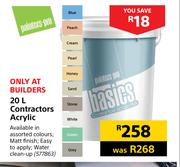 Painters Pro Contractors Acrylic-20Ltr