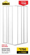 Builders Corner Entry Shower Door White-900mm x 900mm