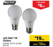 Major LED A60 7W Globes-Each