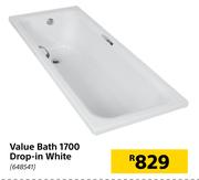 Value Bath 1700 Drop In White