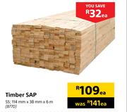 Timber SAP S5-114mm x 38mm x 6m Each