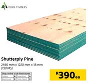 York Timber Shutterply Pine (2440mm x 1220mm x 18mm)-Each