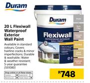 Duram Flexiwall Waterproof Exterior Wall Paint-20Ltr