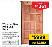 12 Panel Pivot Pre Hung Door-2032mm x 1200mm