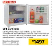 60 litre best sale bar fridge