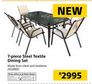 7 Piece Steel Textile Dining Set