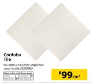 Cordoba Tile-610mm x 610mm Per Sqm