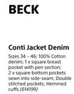 Beck Conti Jacket Denim-Each
