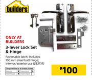 Builders 3 Lever Lock Set & Hinge