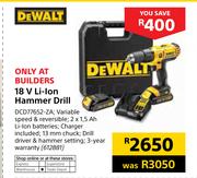 Dewalt 18V Li-Ion Hammer Drill DCD77652-ZA
