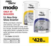 Fired Earth Modo 5Ltr Non Drip Gloss Enamel-Each