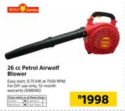 Wolf Garden 26cc Petrol Airwolf Blower
