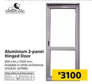 Swart Land Aluminium 2 Panel Hinged Door 900mm x 2100mm