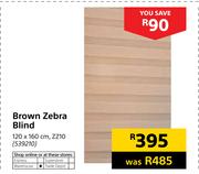 Brown Zebra Blind 120 x 160cm ZZ10