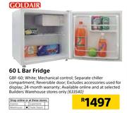 Goldair 60Ltr Bar Fridge GBF-60