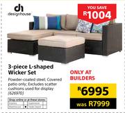 Design House 3 Piece L Shaped Wicker Set