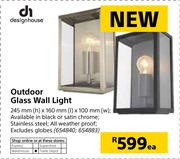 Design House Outdoor Glass Wall Light-Each
