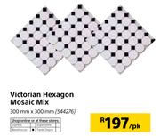 Victorian Hexagon Mosaic Mix 300mm x 300mm-Per Pk