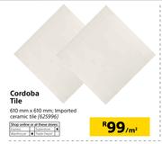 Cordoba Tile 610mm x 610mm-Per Sqm