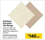 Polished Porcelain Tile Range 600mm x 600mm-Per Sqm