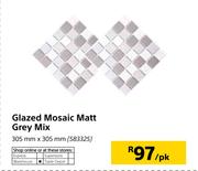 Glazed Mosaic Matt Grey Mix 305mm x 305mm-Per Pk