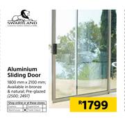 Swart Land Aluminium Sliding Door 1800mm x 2100mm