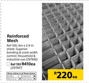 Reinforced Mesh Ref 100 6m x 2.4m Sheet-Each