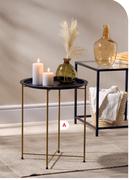 Black & Gold Metal Side Tables