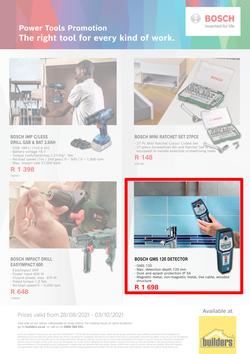 Builders : Bosch Power Tools Promotion (28 August - 3 October 2021), page 1