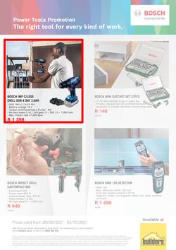 Builders : Bosch Power Tools Promotion (28 August - 3 October 2021), page 1