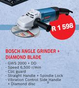 Bosch Angle Grinder + Diamond Blade GWS 2000+DD