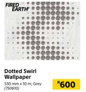 Fired Earth Dotted Swirl Grey Wallpaper-530mm x 10m