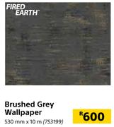 Fired Earth Brushed Grey Wallpaper-530mm x 10m