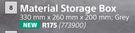 Material Storage Grey Box 330mm x 260mm x 200mm
