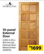 Swartland 10 Panel External Door 2.032 (h) x 813mm (w)