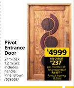 Pivot Entrance Door 2.1m (h) x 1.2m (w)