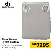 Design House Plain Weave Eyelet Curtain-2.3m x 2.23m (Chino)